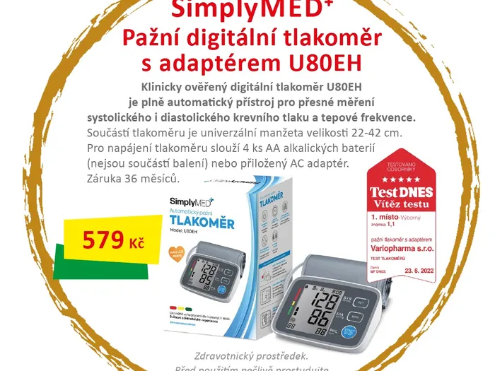 Pažní digitální tlakoměr s adaptérem U80EH 579Kč.